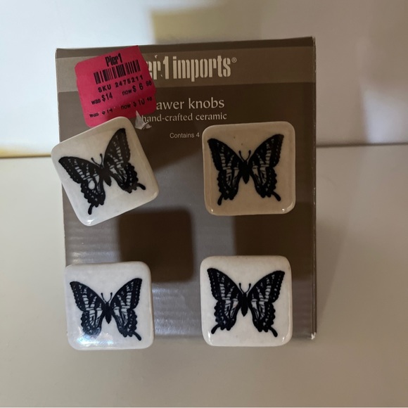 Pier 1 Imports Drawer Pulls Butterfly Butterflies - Picture 4 of 5